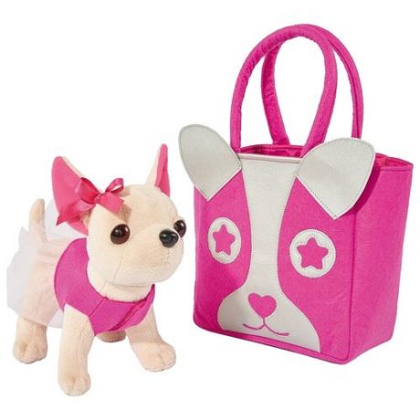 Мягкая игрушка Simba Chi chi love Чихуахуа с розовой сумкой, 20 см