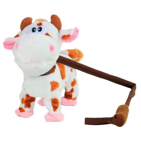 Мягкая игрушка Пушистые друзья Корова на жестком поводке, 25 см