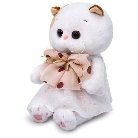 Мягкая игрушка Basik&Co Кошка Ли-Ли baby в платье с бантом, 20 см