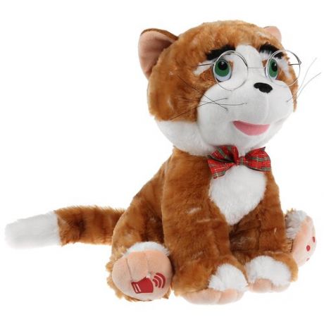 Интерактивная мягкая игрушка Мульти-Пульти Ученый кот Матвей, 25 см, коричневый
