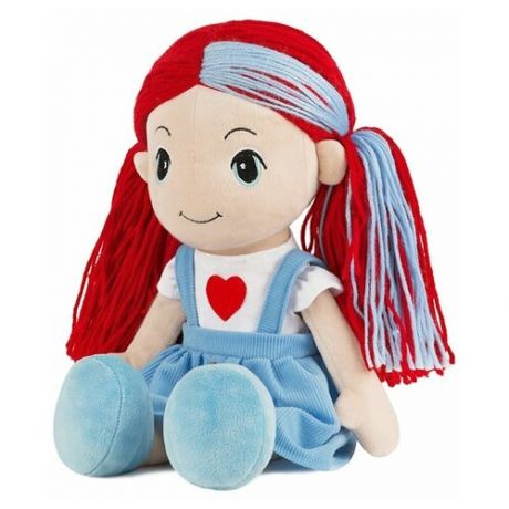 Игрушка мягкая "Кукла Стильняшка с Голубой Прядью в Сарафане с Сердцем" Макси Тойз MT- HH- R20191