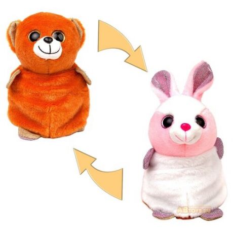 Мягкая игрушка Junfa Toys Вывернушка Зайка-Медведь, 16 см