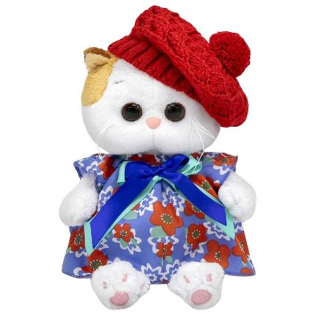 Мягкая игрушка Basik&Co Кошка Ли-Ли в платье и ажурном берете, 20 см