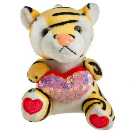 Мягкая игрушка «Тигрёнок с сердцем», на присоске, цвета микс
