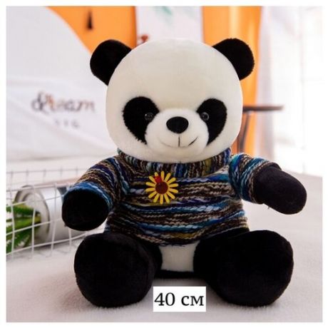 Мягкая плюшевая игрушка Панда Детская игрушка Пандочка в кофте 40 см