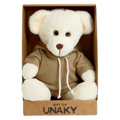 Мягкая игрушка Unaky Soft Toy "Мишка Аха Великолепный в толстовке хаки", 24 см