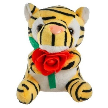 Мягкая игрушка «Тигр с розой», на присоске, цвета микс