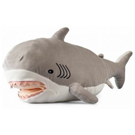 Мягкая игрушка Акула серая трогательная на руку 65 см