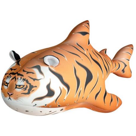 Игрушка-антистресс Штучки, к которым тянутся ручки Тигровая акула, 65 см, оранжевый