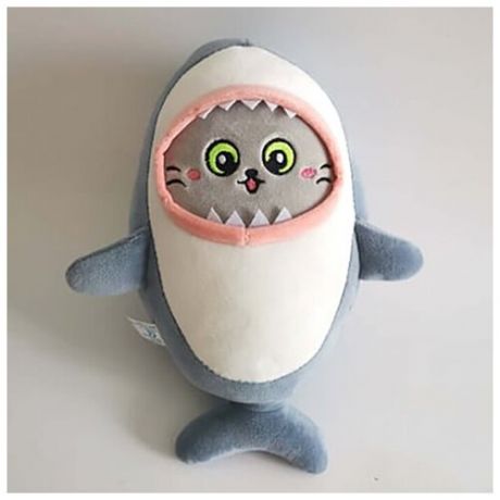 Мягкая игрушка "Кот в костюме акулы" 25 см