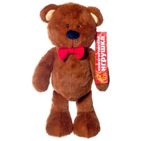 Мягкая игрушка Нижегородская игрушка Зоопарк с бантиком Медведь, 40 см