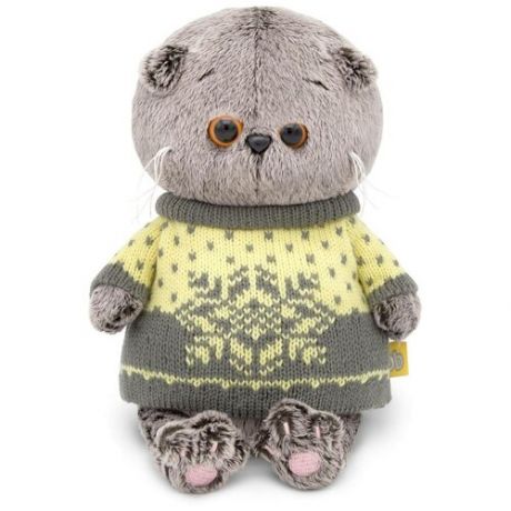 Мягкая игрушка Basik&Co Кот Басик baby в свитере, 20 см