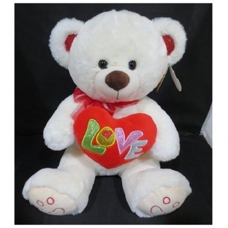 Мягкая игрушка КНР Медведь, 34 см, с сердцем (844-359)