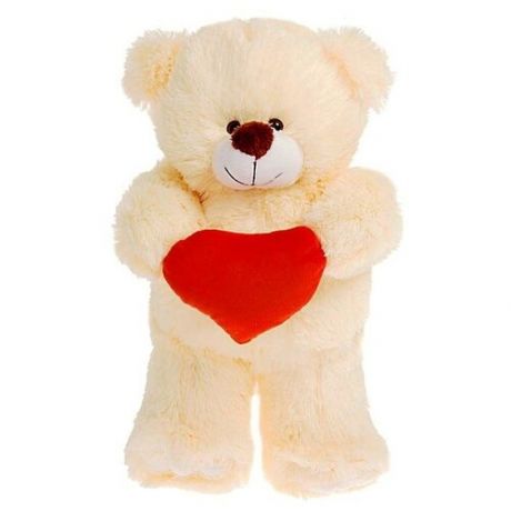 Мягкая игрушка "Медведь с сердцем", 30 см, цвет микс