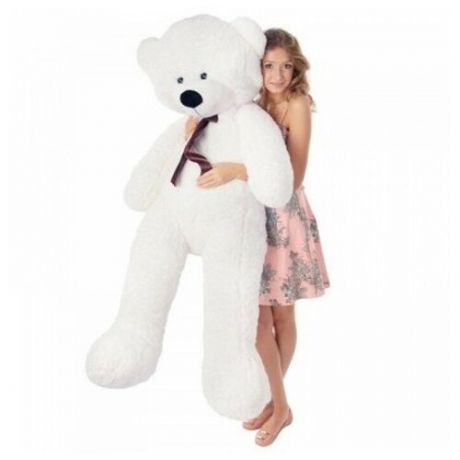 Большой плюшевый медведь Нестор 180 см белого цвета, Большой мягкий мишка игрушка 180 см белоснежный