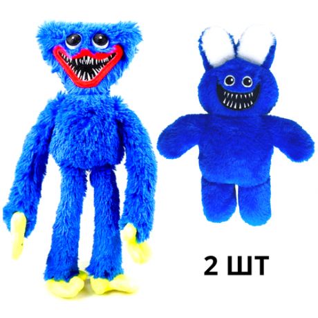 Хаги Ваги 2 штуки Монстр и Заяц мягкая игрушка большая синяя / хагги вагги плюшевый / haggi waggy / huggy wuggy