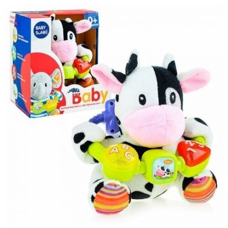 Игрушка мягкая Корова на батарейках, размеры игрушки: 18х13х18 см. в коробке (626-8-1)