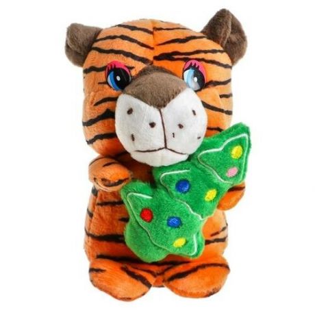 Мягкая игрушка «Тигр с ёлочкой», на присоске, цвета микс