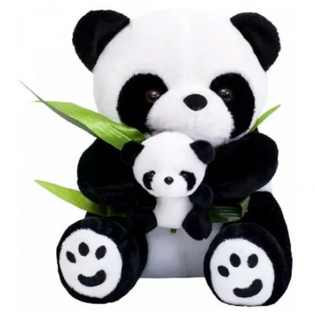 Мягкая игрушка Панда с малышом , панда плюшевая , мишка, муз. чип , 30 см