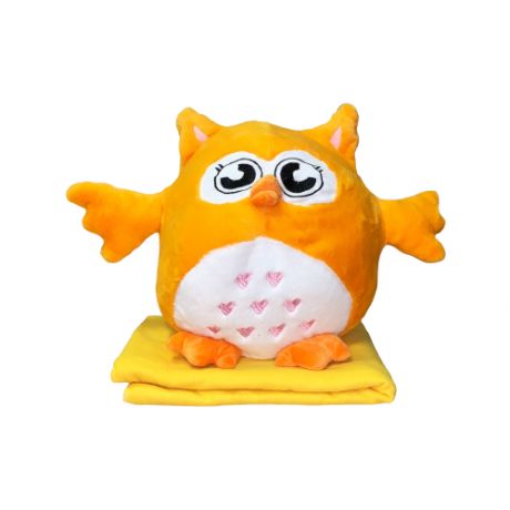 Мягкая игрушка сова с пледом / Игрушка с пледом внутри / Сова с одеялом внутри / Сова 3 в 1 сова / Игрушка подушка