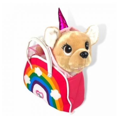 Собачка Chi-Chi / Интерактивная игрушка Питомец / Мягкая игрушка Собака в сумке / Щенок на поводке