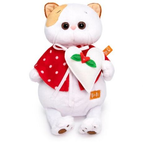 Budi Basa Мягкая игрушка Кошечка Ли-Ли в накидке с сердцем, 27 см, LK27-095
