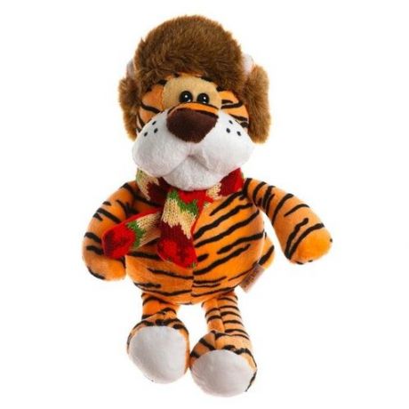 Мягкая игрушка «Тигр в зимней шапке», 18 см