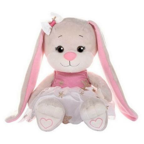 Мягкая игрушка Jack & Lin Зайка в Бело-Розовом Платьице со звездочками, 20 см