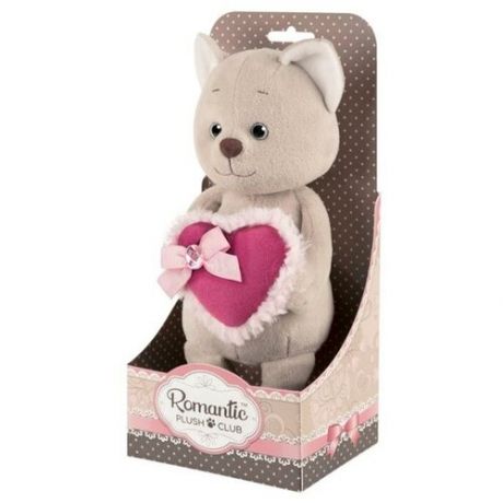 Мягкая игрушка «Романтичный Котик» с розовым сердечком, 20 см