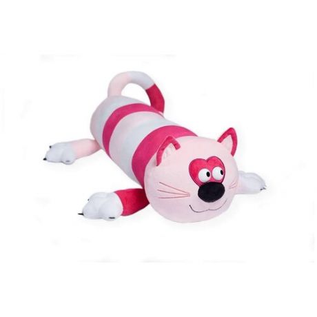 Мягкая игрушка котик розовый подушка-обнимашка, кот- батон, подушка-антистресс, валик 56 см