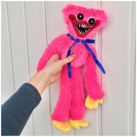 Мягкая игрушка Хаги Ваги, (Huggy Wuggy), Кукла Хаги Ваги, розовый. Новая модель с удлиненным мехом