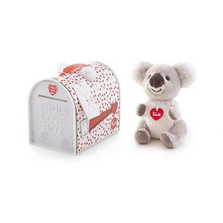 Мягкая игрушка Trudi Коала в почтовом ящике Love box, 18 см, серый