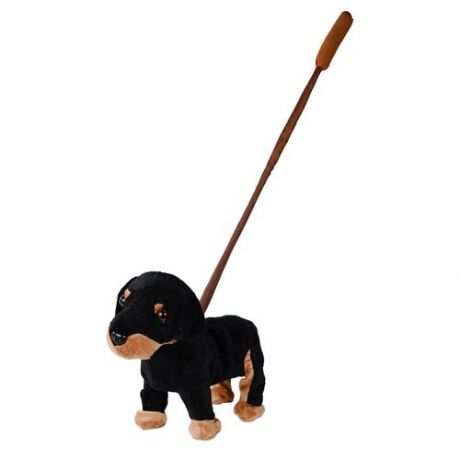Анимированная игрушка "Пушистые друзья: Собачка", цвет: черный, коричневый, 23 см