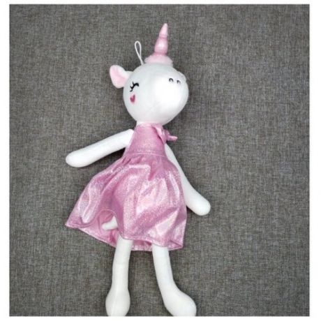 Мягкая игрушка кукла-сплюшка единорожка в платье/мягкая кукла/первая игрушка