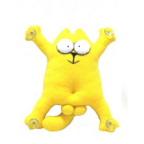 Игрушка Snoogy. Кот-мачо "Саймон" с присосками на стекло, желтый.