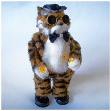 Игрушка кот Базилио в очках танцующий и поющий - 6 детских песен Коричневый