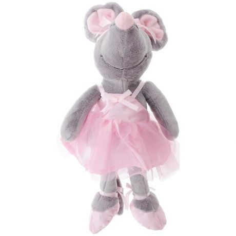 Мягкая игрушка Softoy Мышь в розовом сарафане с бантиком, 26 см