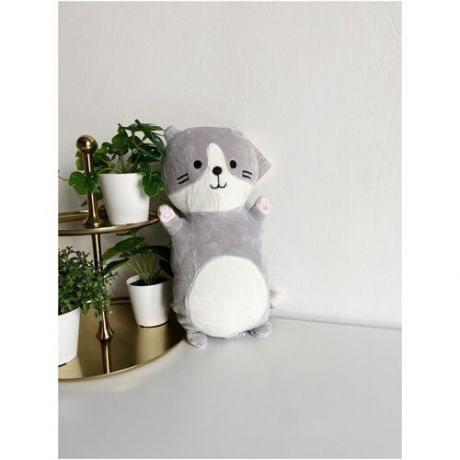 Мягкая игрушка-подушка кот 32 см /котенок антистресс серый