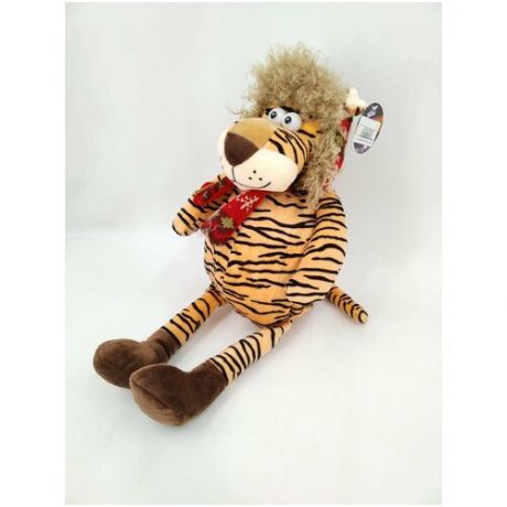 Мягкая игрушка набивная с замком Тигр, игрушка Тигр конфетница, 40 см