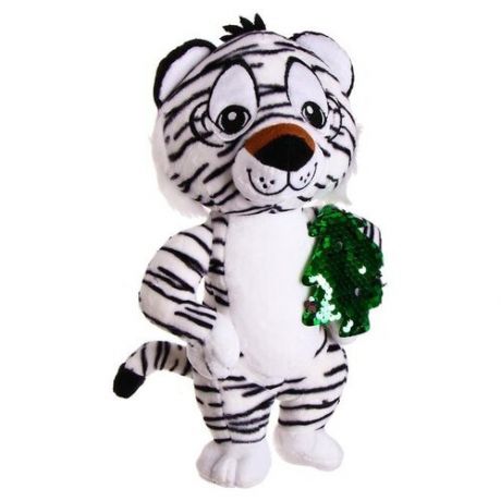 Мягкая игрушка Milo toys Тигренок с елочкой, 27 см, белый