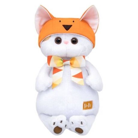 Мягкая игрушка Basik&Co Кошка Ли-Ли в шапке "Лисичка", 24 см