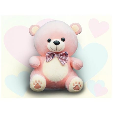 Мягкая игрушка Мишка с бабочкой / розовый / 25 см