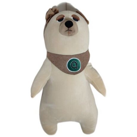 Мягкая игрушка - подушка Собака с повязкой. Плюшевая игрушка-подушка 60 см. Мягкая собака обнимашка антистресс.