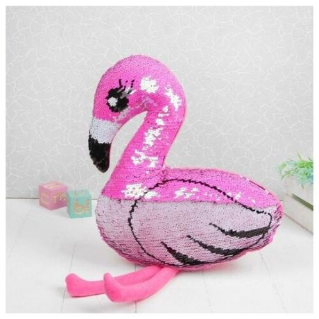 Мягкая игрушка Розовый фламинго, пайетки 4326190 .