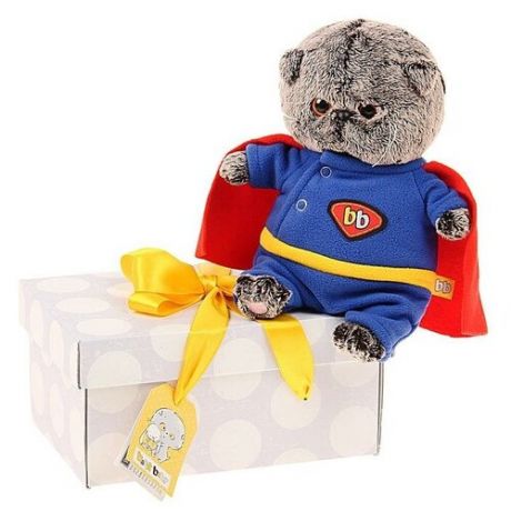 Мягкая игрушка Басик BABY в костюме супермена. Буди баса 20 см