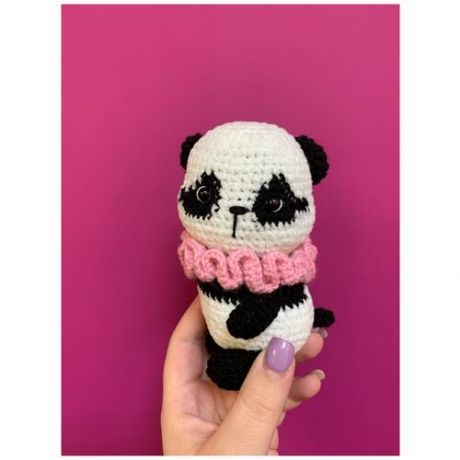 Вязанная панда, игрушка ручной работы