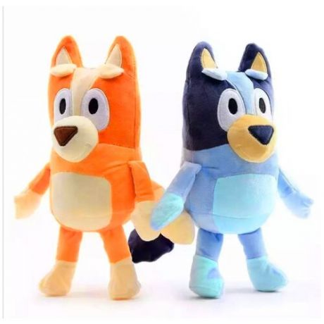 Комплект из 2-х мягких игрушек Бинго и Блуи собачки из мультфильма Семейка Блуи, 28 см