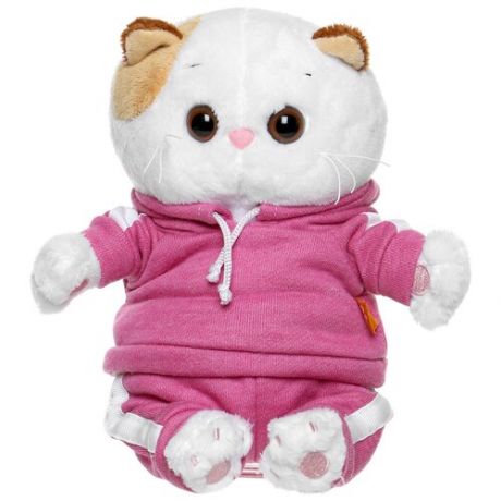Мягкая игрушка Basik&Co Кошка Ли-Ли baby в спортивном костюме, 20 см, белый