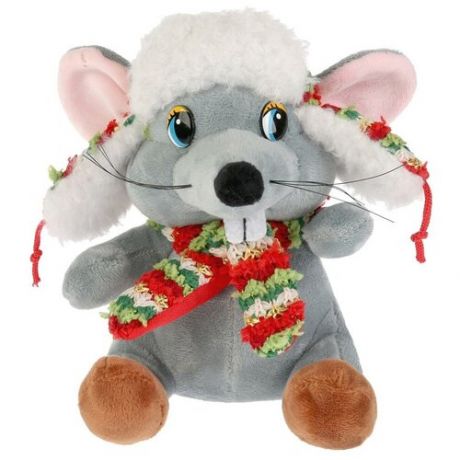 Мягкая игрушка Мульти-Пульти Мышка в ушанке, 15 см