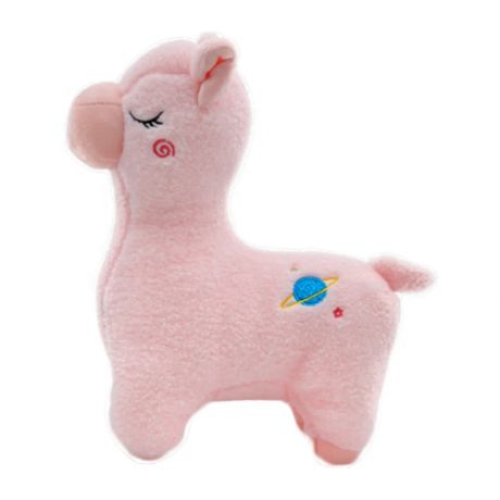 Мягкая игрушка Лама Альпака, 25 см , розовая